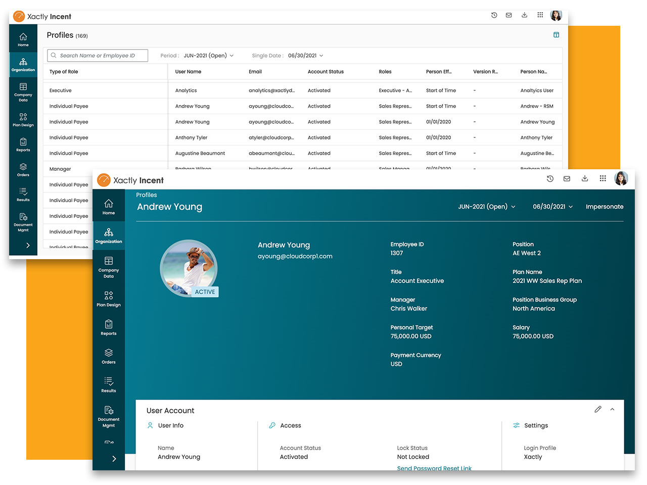screenshot of Xactly Incent